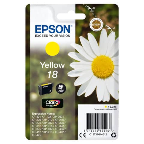Cartuccia inkjet Margherite 18 Epson giallo C13T18044012